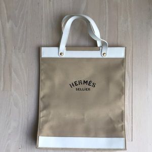 Authentic vintage Hermes canvas tote